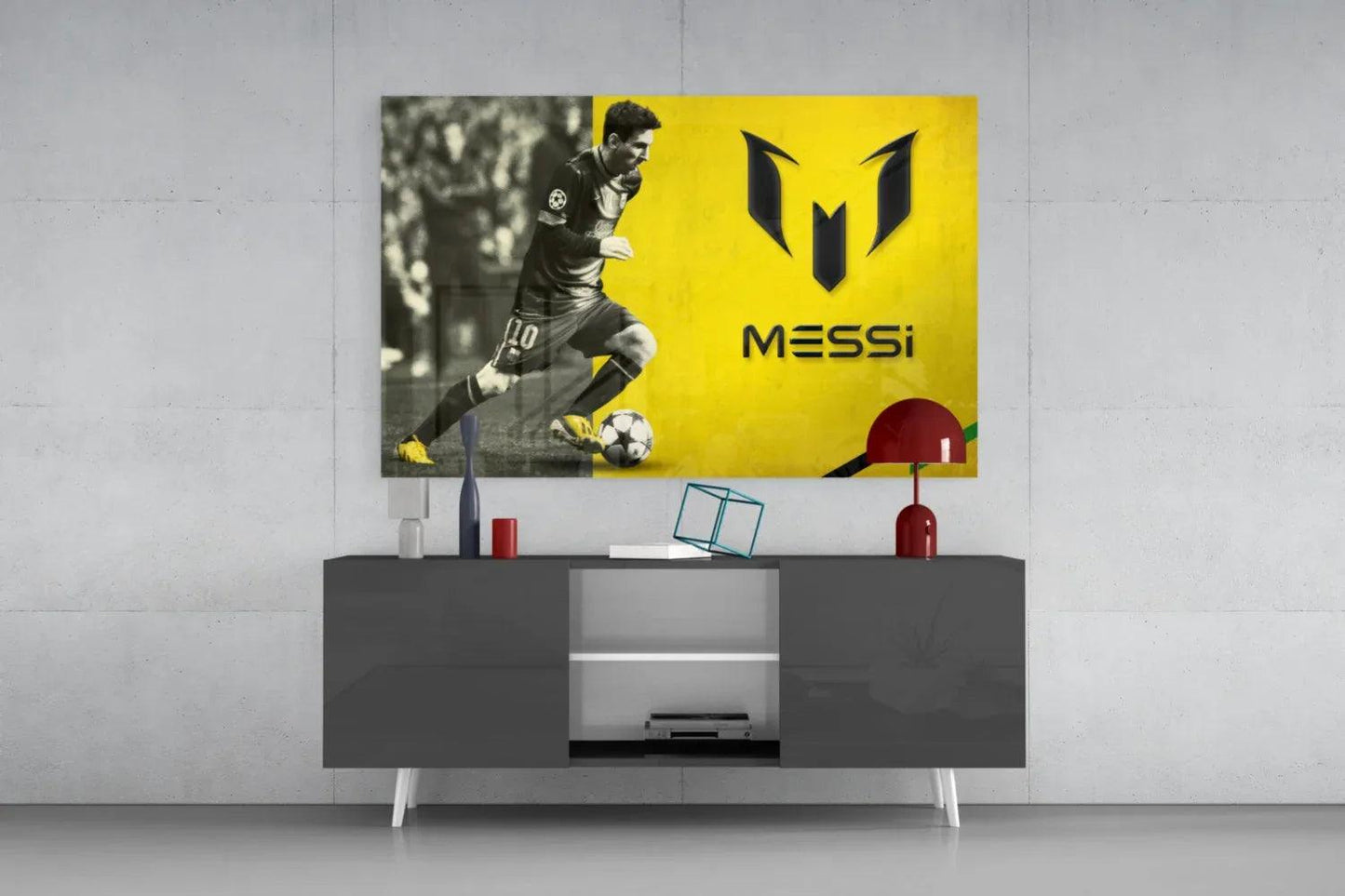 Messi Glass Wall Art - LUXARTDECO
