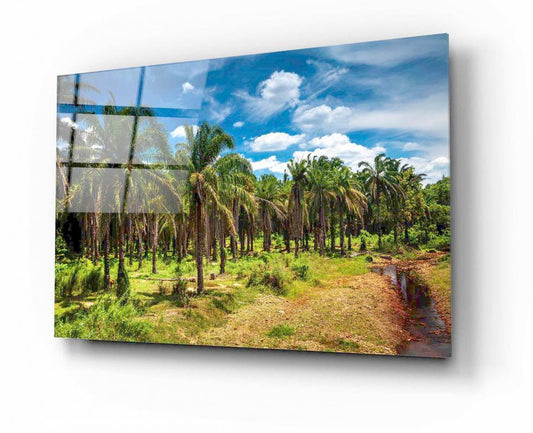 Palm Trees Glass Wall Art - LUXARTDECO