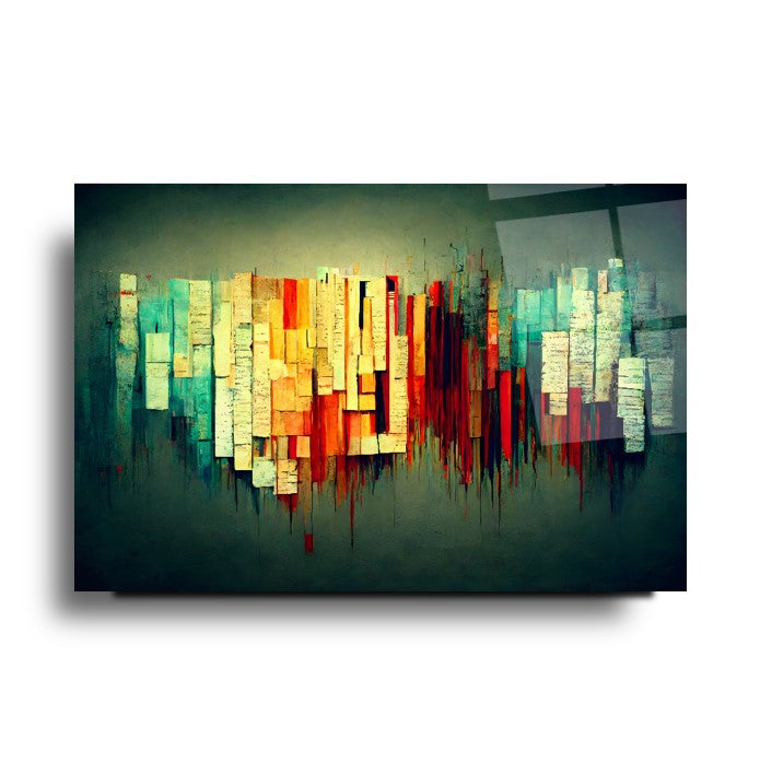 Abstrtact Green Glass Wall Art