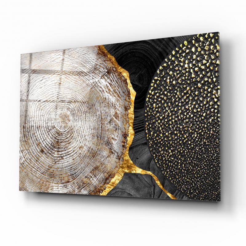 Abstrtact Gold Glass Wall Art