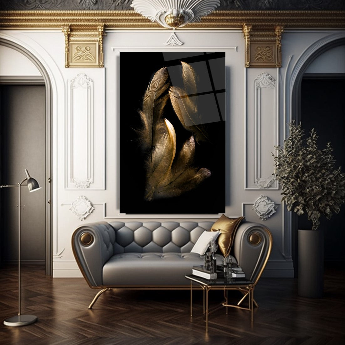 Feather Glass Wall Art