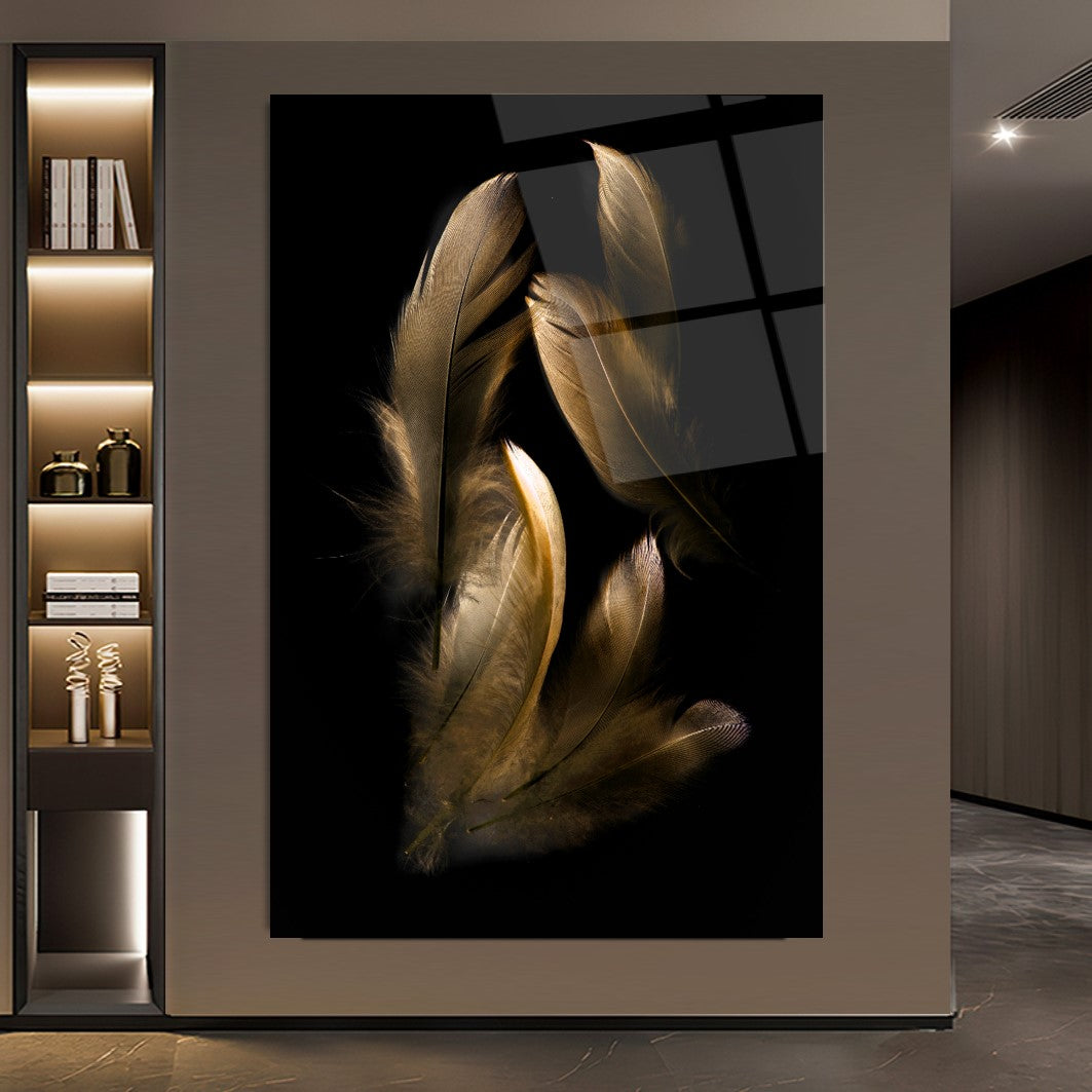 Feather Glass Wall Art