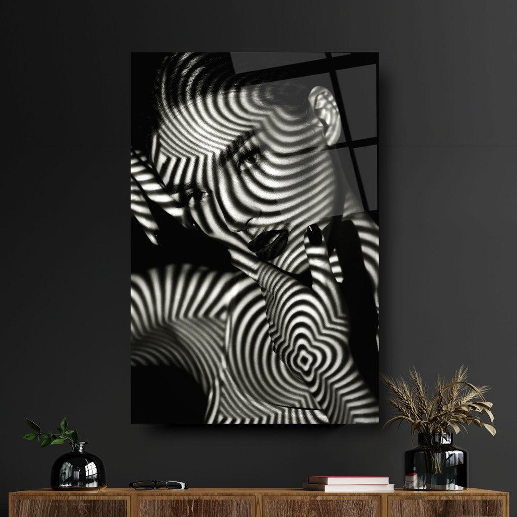 Femme Hypnotique Tableau en Verre Trempé
