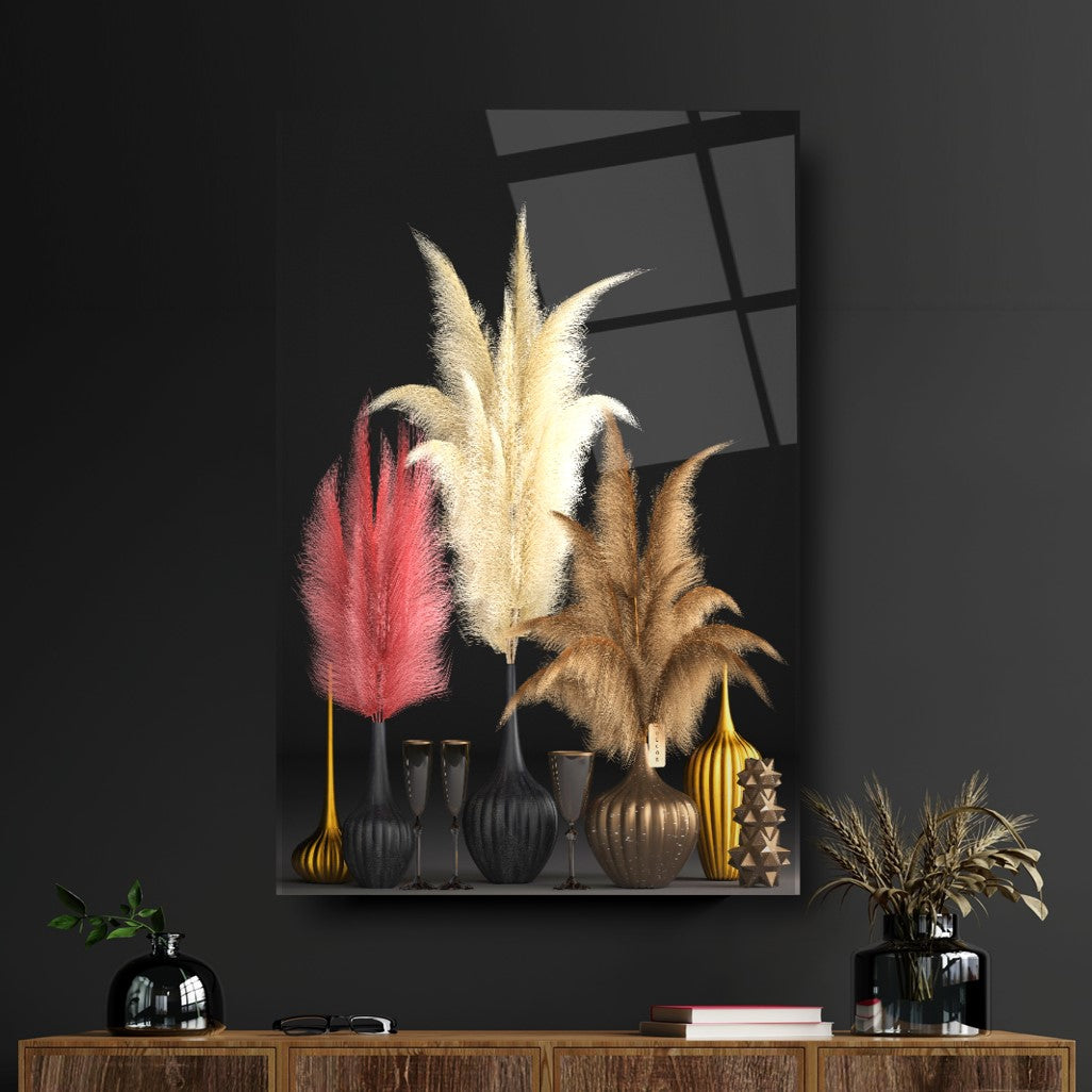 Vase en verre mural