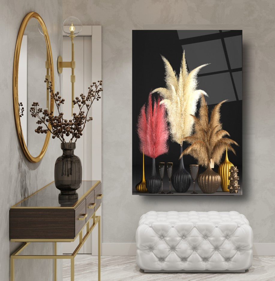 Vase en verre mural