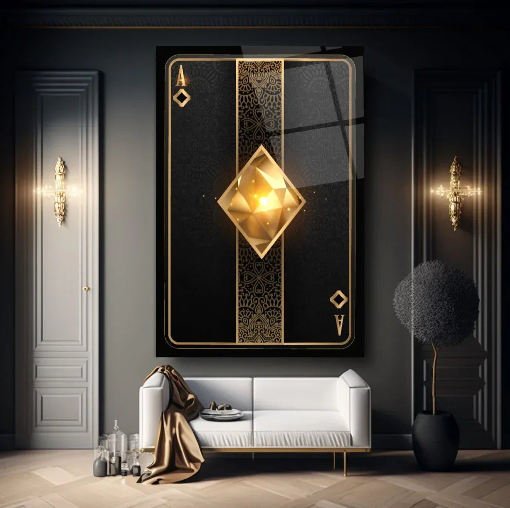 Playing Card Glass Wall Art - LUXARTDECO