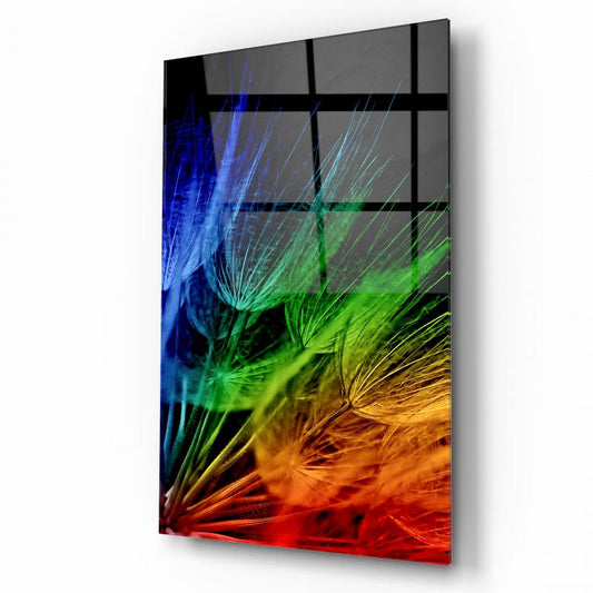Colorfull Dandelion Glas Wall Art