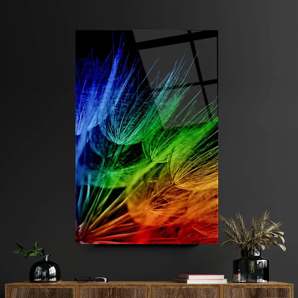 Colorful Dandelion Glass Wall Art - LUXARTDECO
