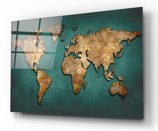 Carte du Monde Tableau en verre trempé