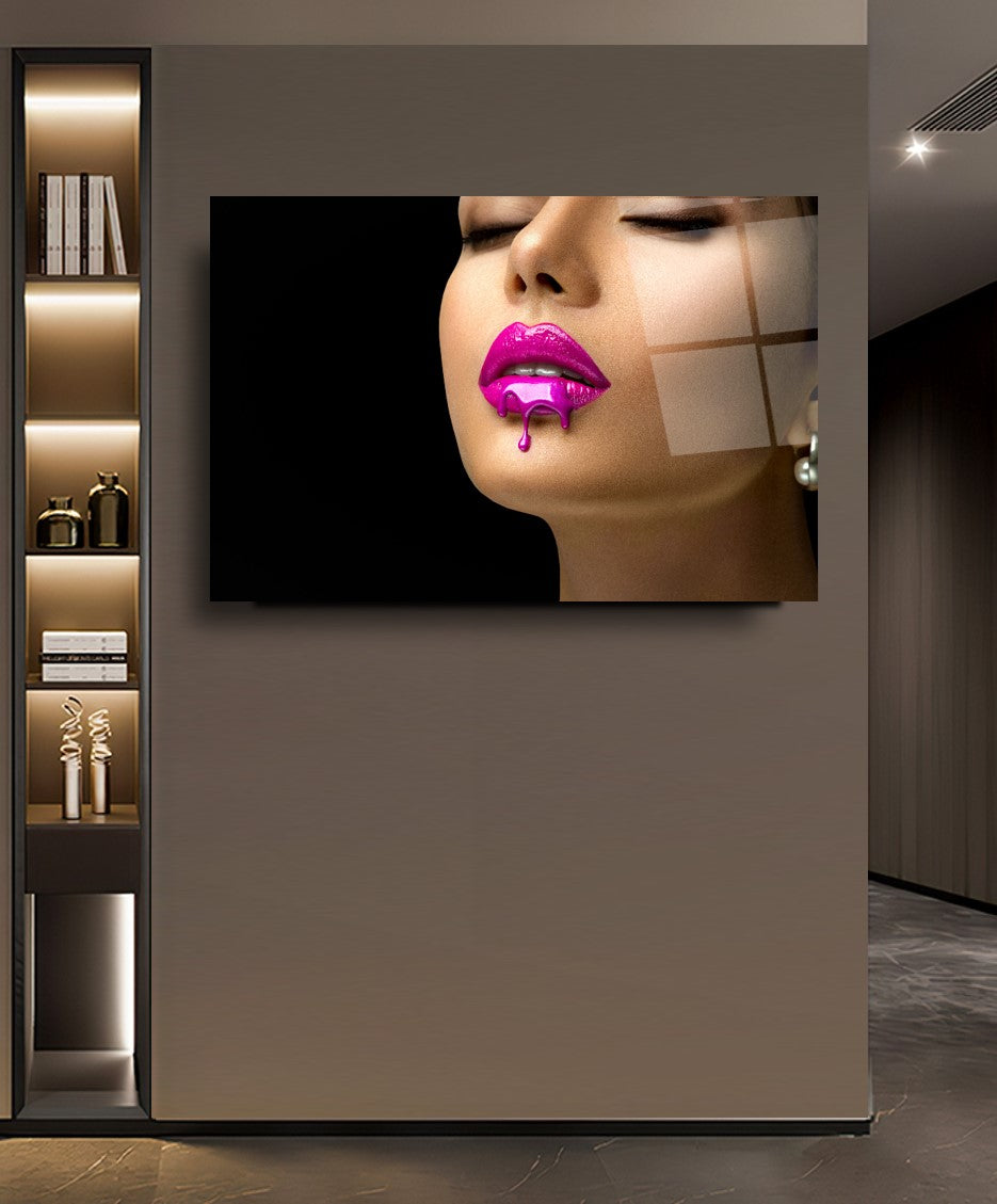 Lips Glas Wall Art