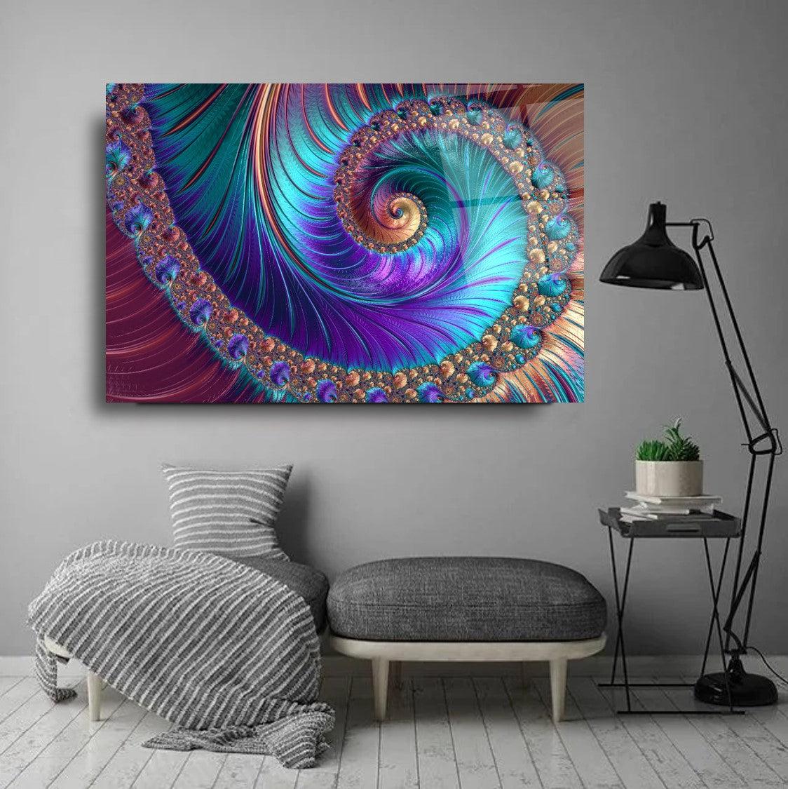Spiralé Tableau en Verre Trempé