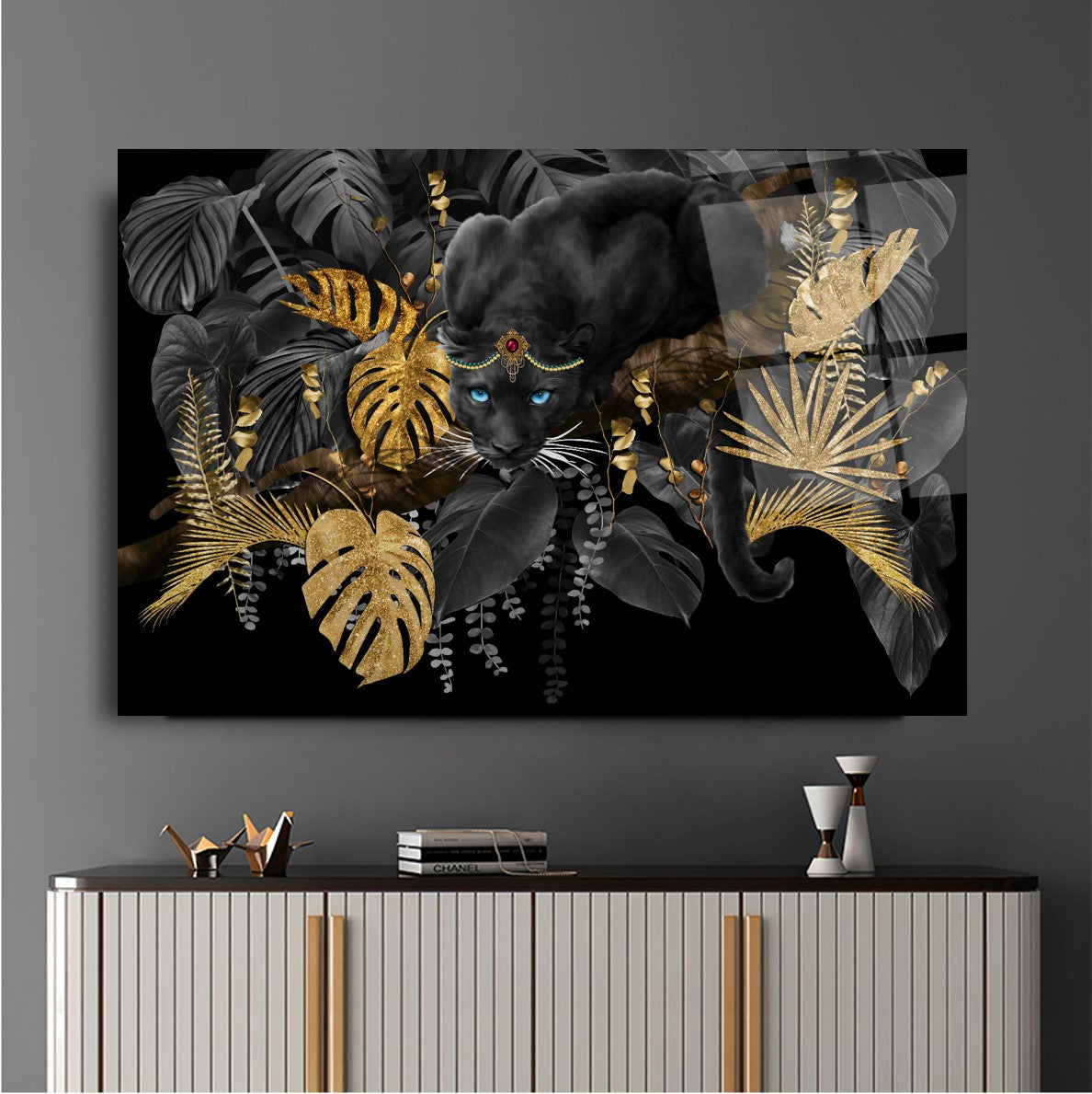 Panther Glass Wall Art