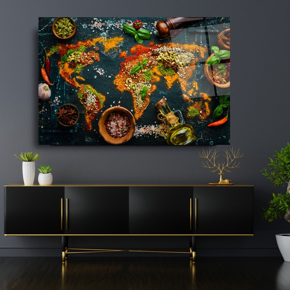 Spices Glass Wall Art