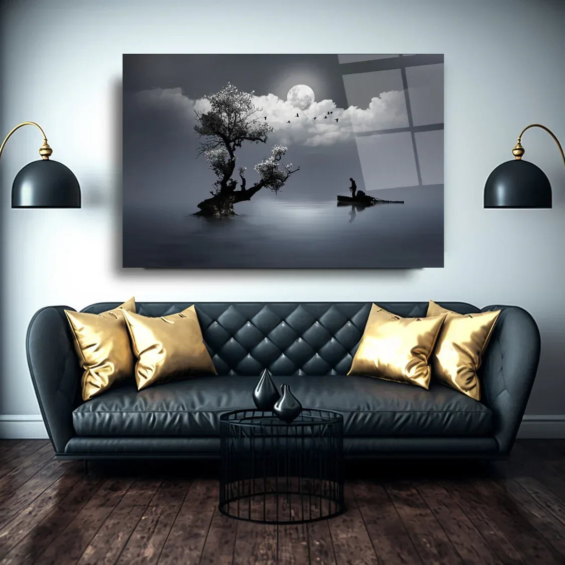 Light of Moon Glass Wall Art - LUXARTDECO