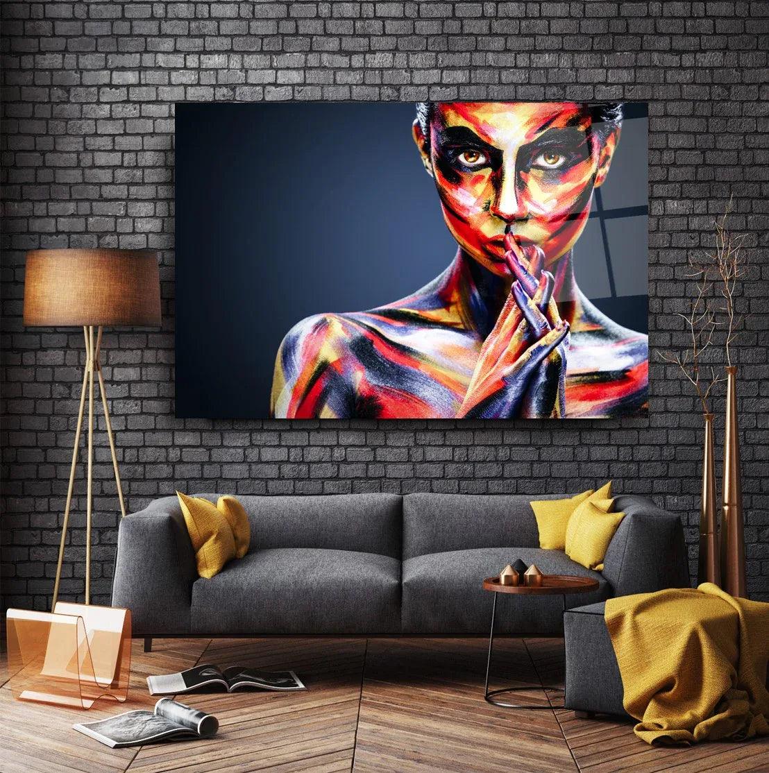 Body Art Woman Glass Wall Art - LUXARTDECO