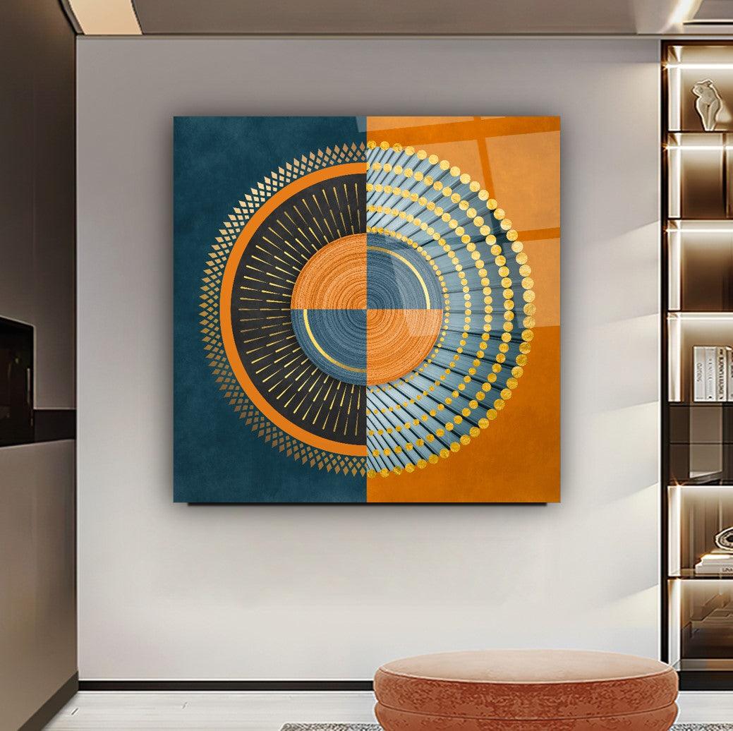 Astratto Geometrico Quadro in Vetro Temperato