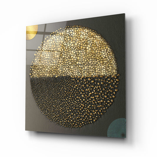 Abstract Gold Glass Wall Art