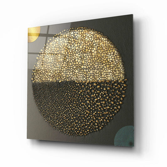Black and Gold Abstract Glass Wall Art - LUXARTDECO