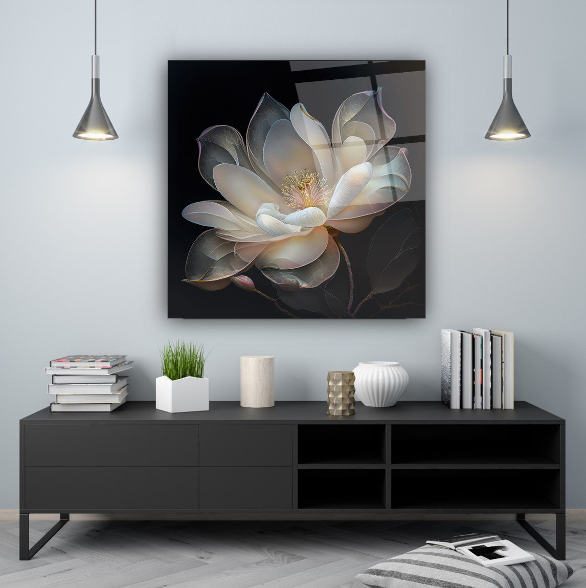 Magnolia Glass Wall Art
