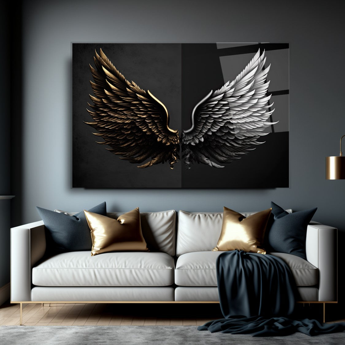 Décoration murale en verre Gold Wings