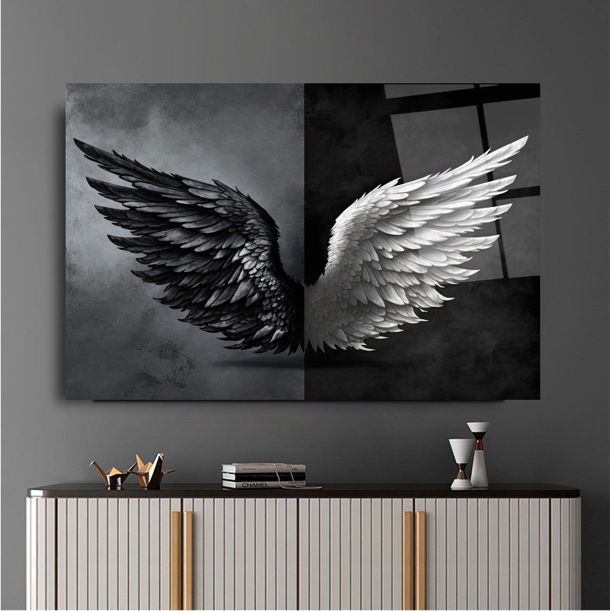 Décoration murale en verre Wings