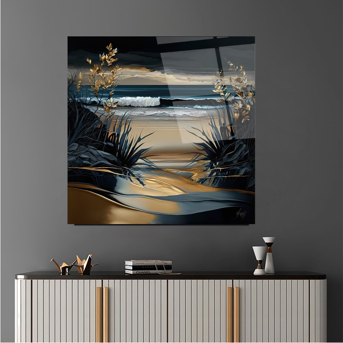 Art mural en verre nature