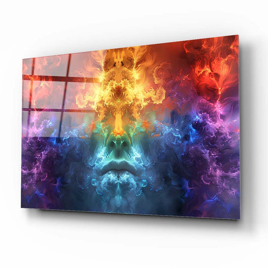 Colorful Face Glass Wall Art