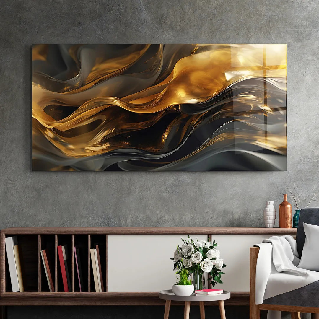 Black&Gold Glass Wall Art