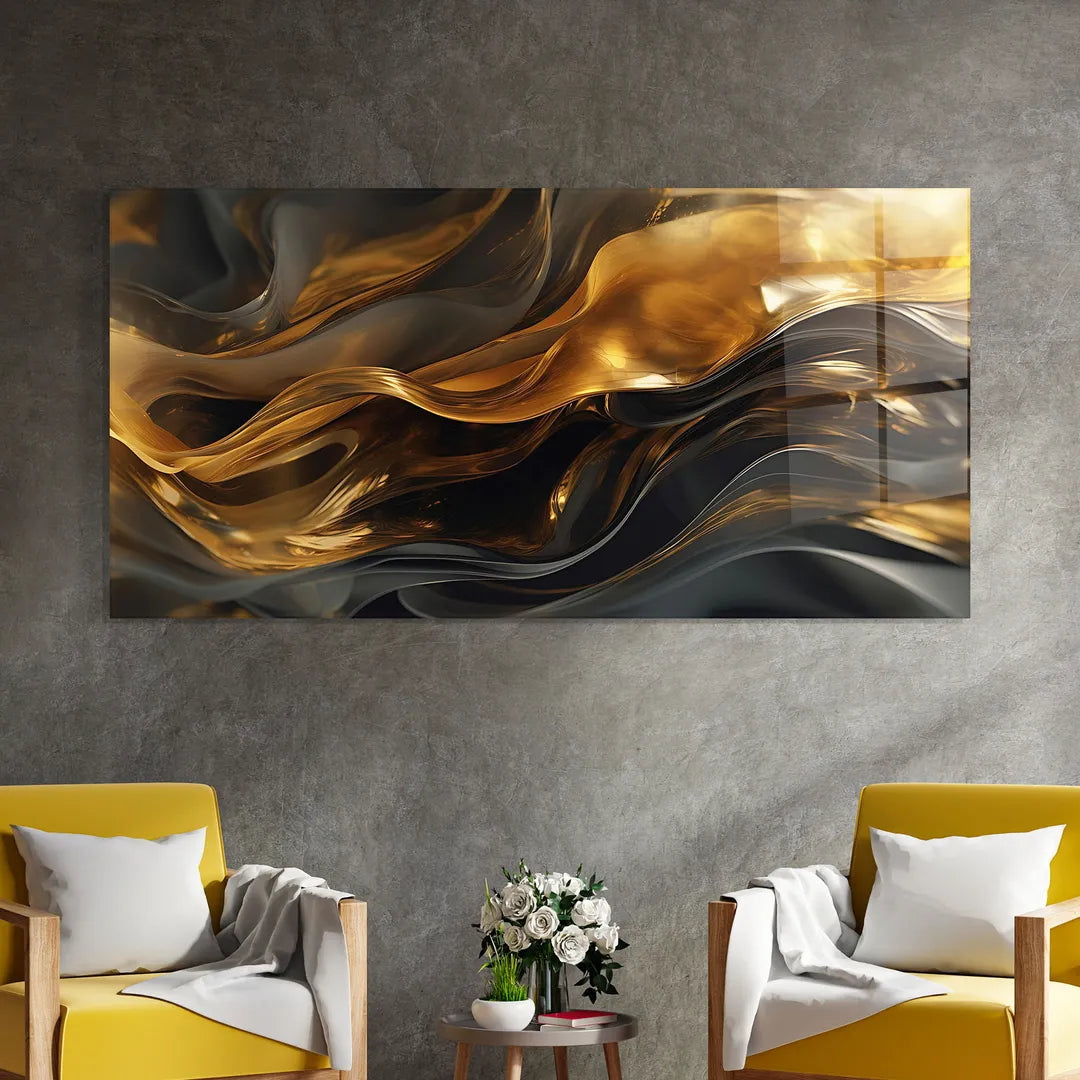 Black&Gold Glass Wall Art