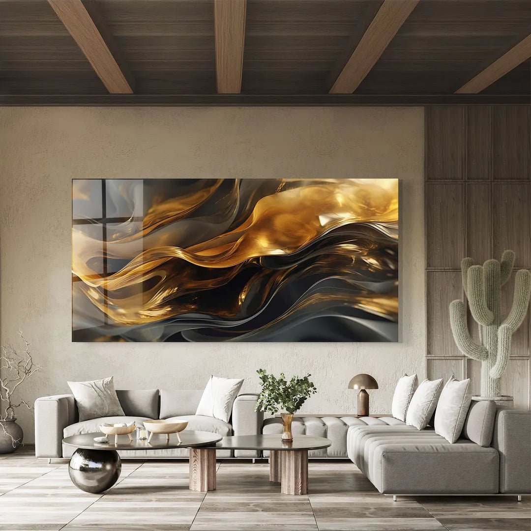 Black&Gold Glass Wall Art