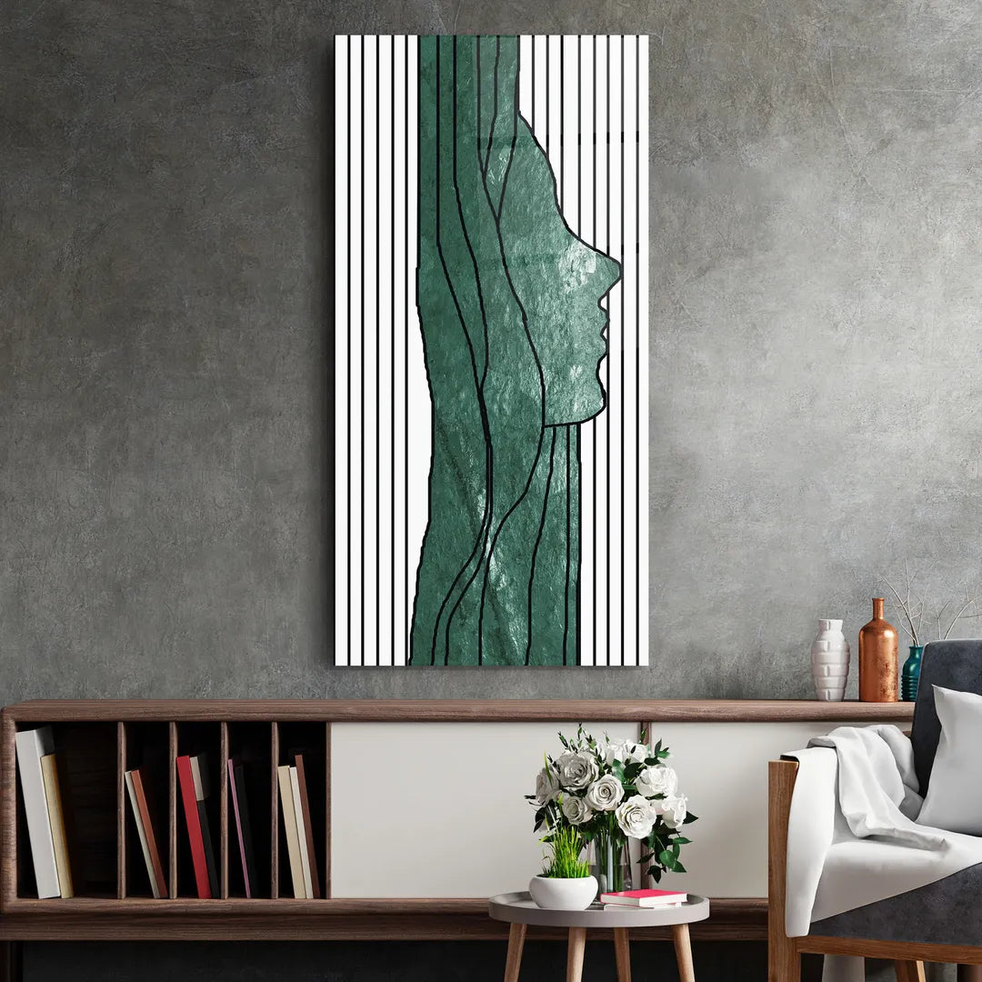 Art mural abstrait en verre