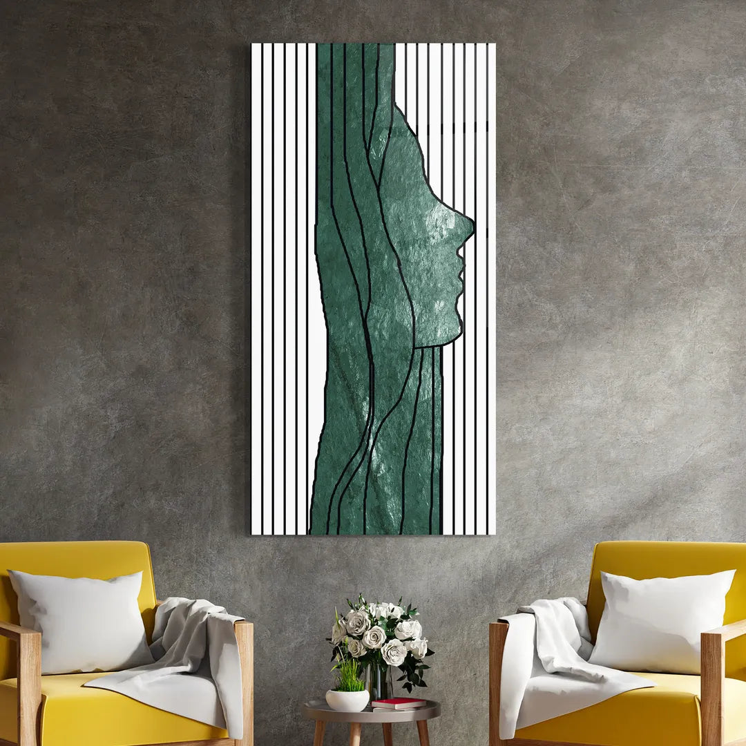 Art mural abstrait en verre