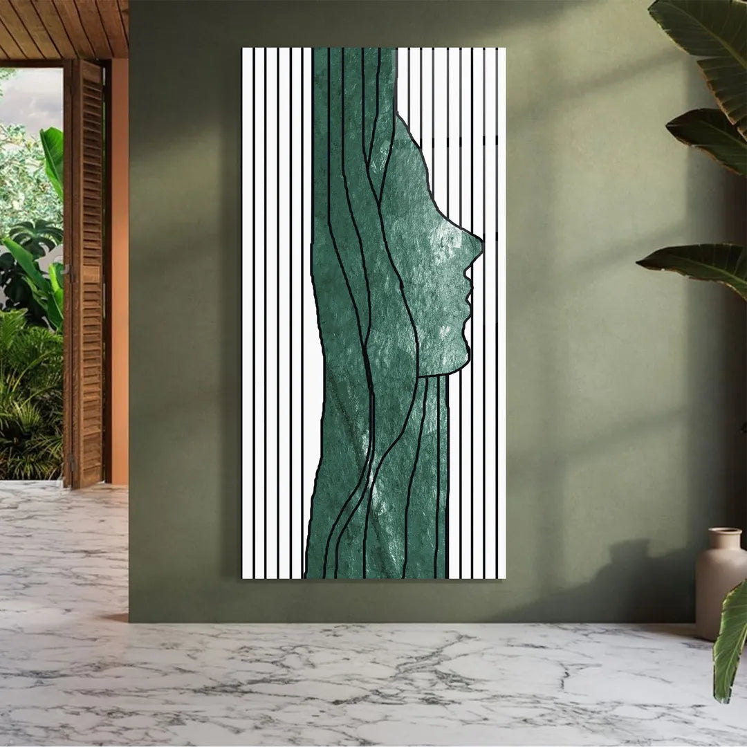 Art mural abstrait en verre