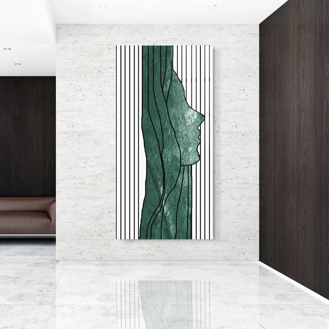 Art mural abstrait en verre
