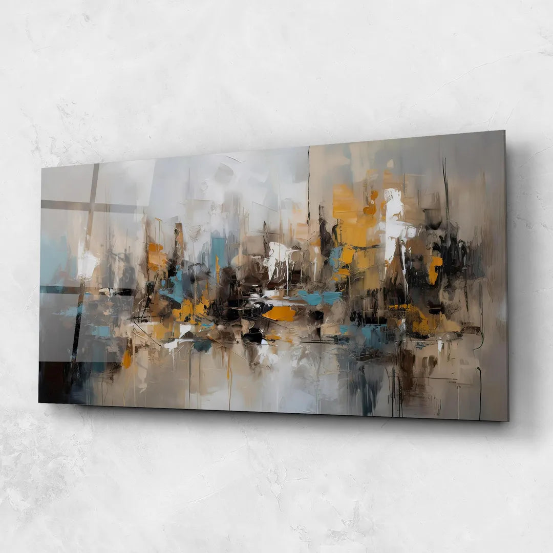 Art mural abstrait en verre