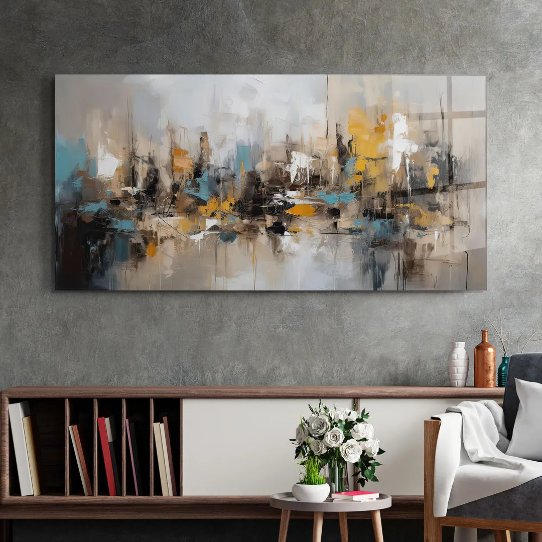 Art mural abstrait en verre