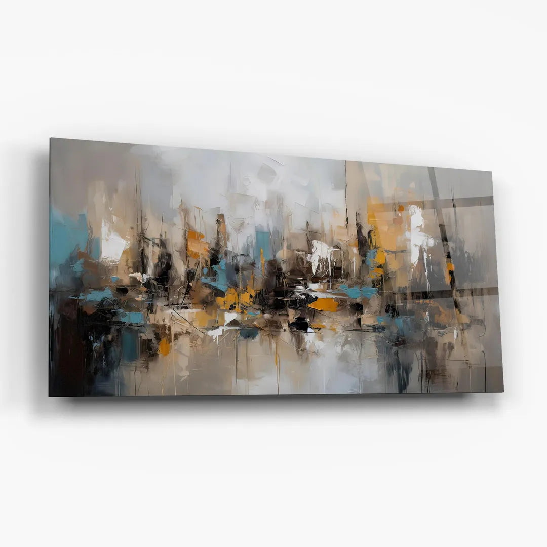 Art mural abstrait en verre