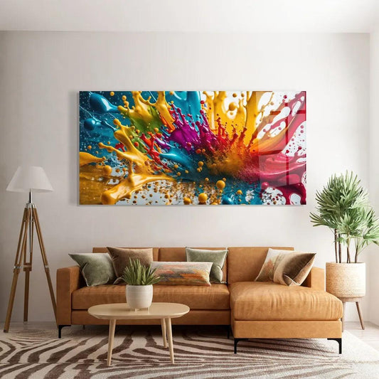 Color Splash Glass Wall Art - LUXARTDECO