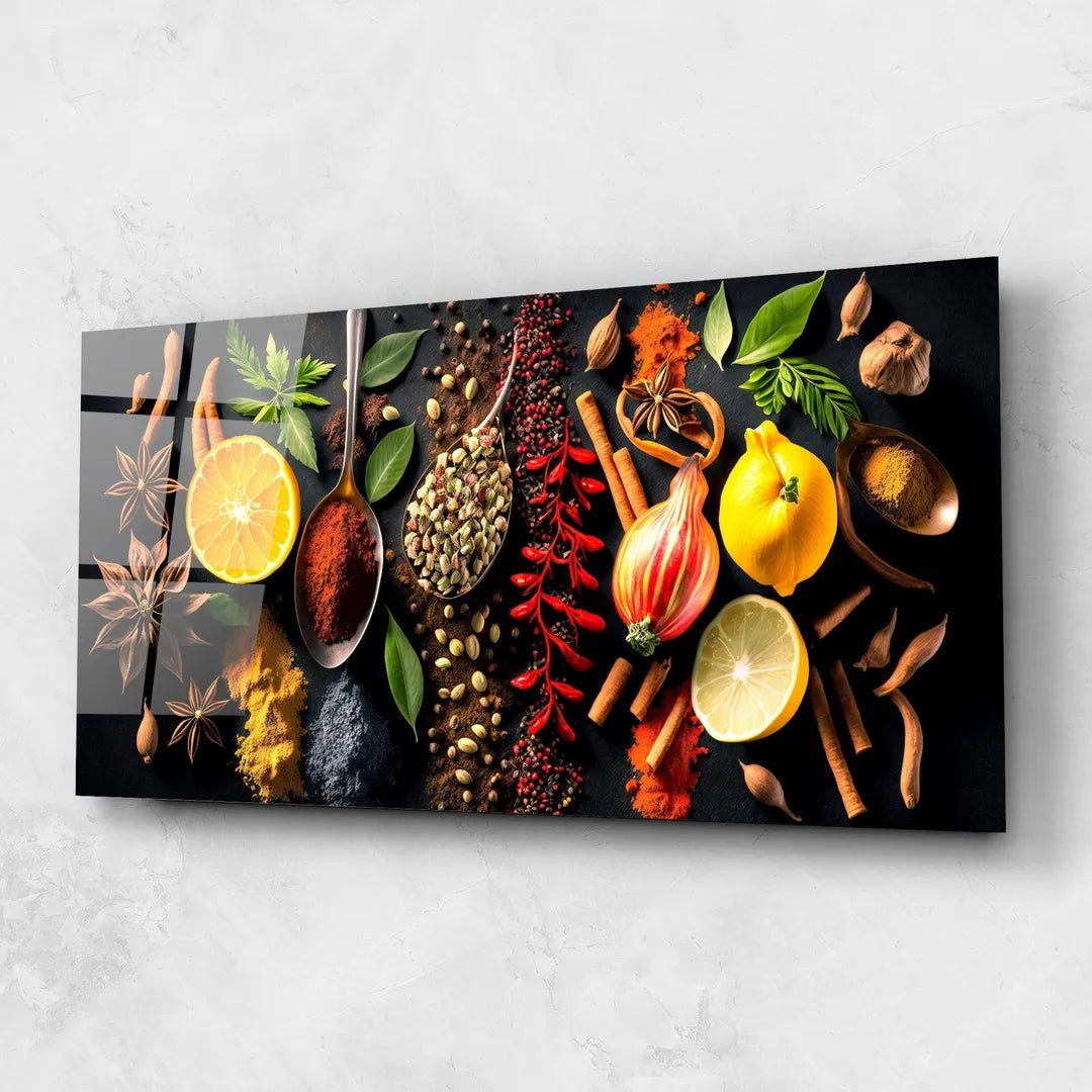 Spices Glass Wall Art