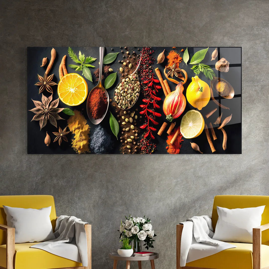 Spices Glass Wall Art