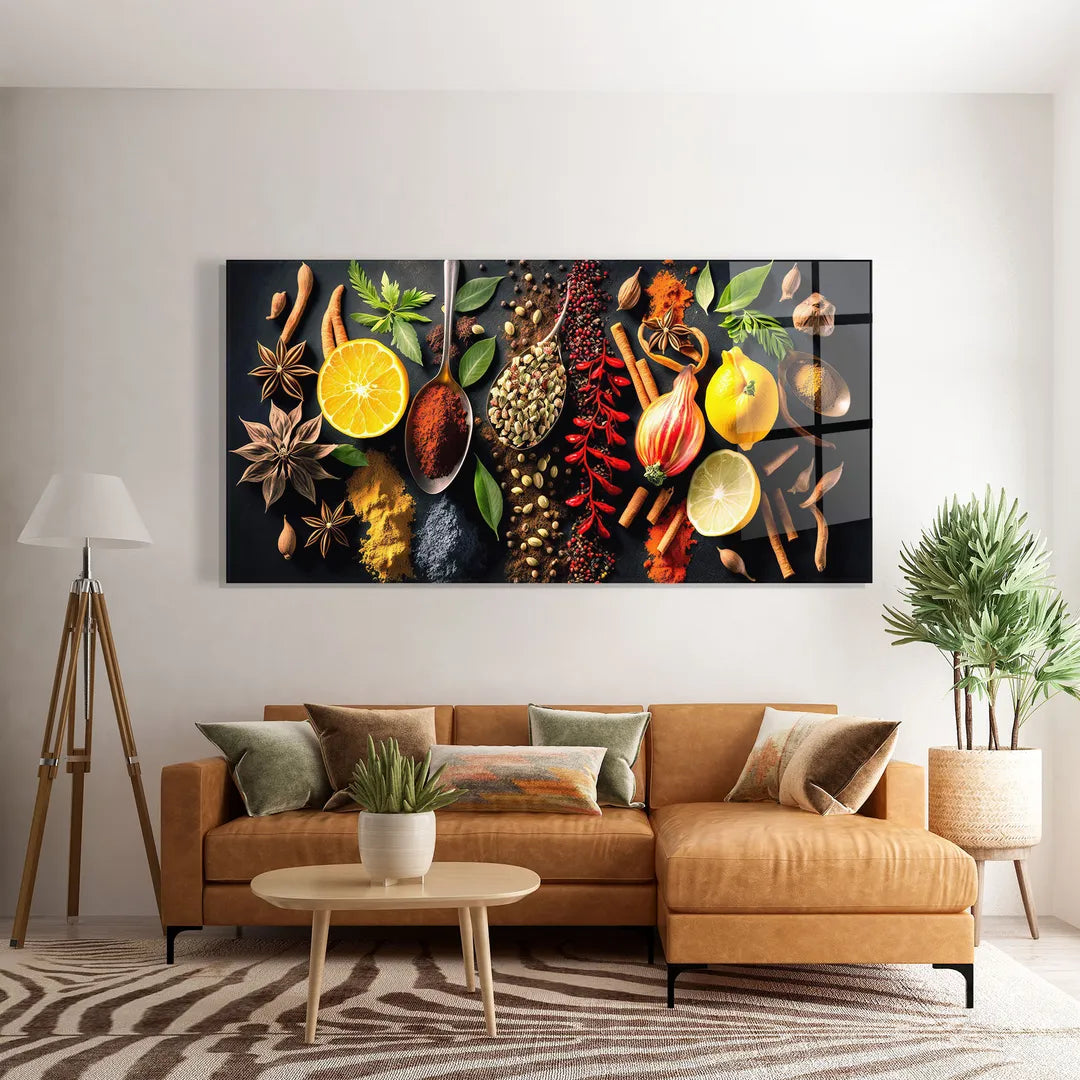 Spices Glass Wall Art