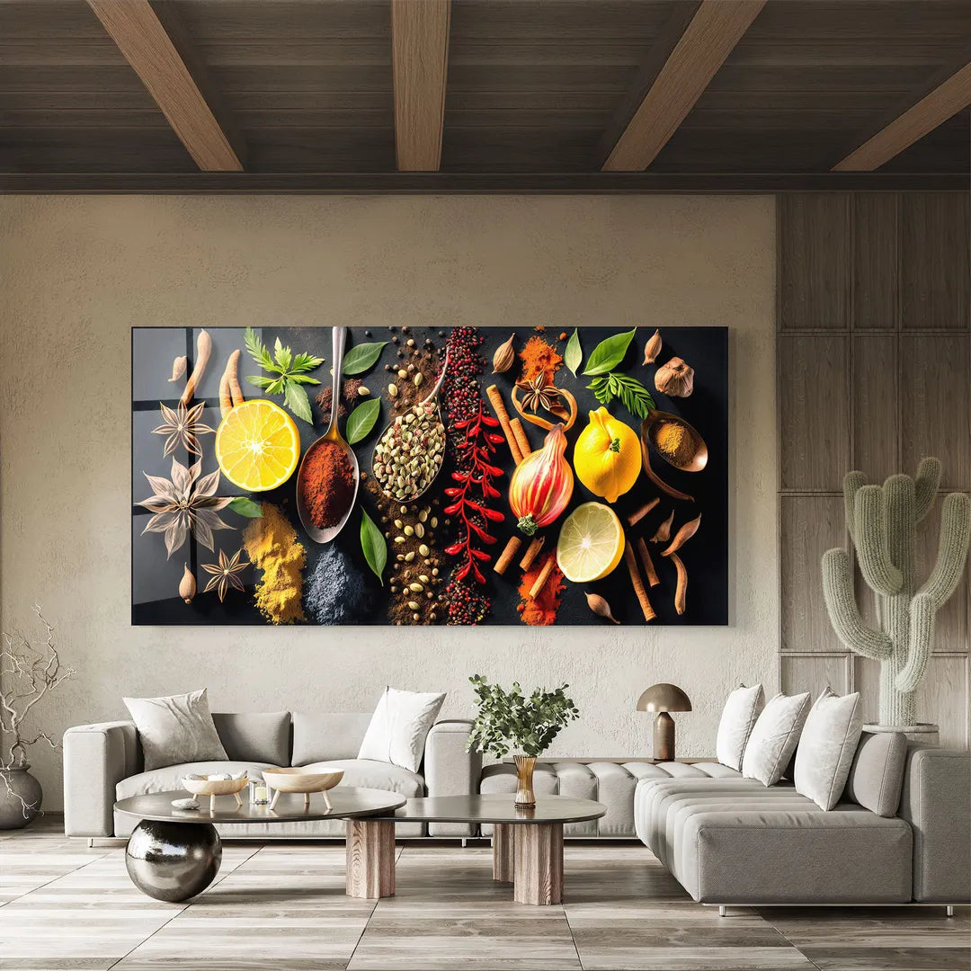 Spices Glass Wall Art