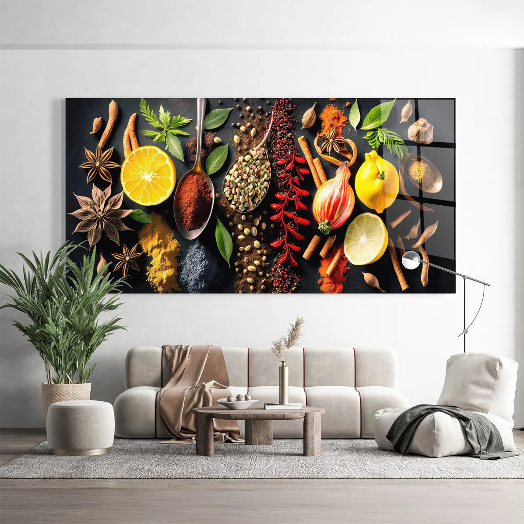Spices Glass Wall Art