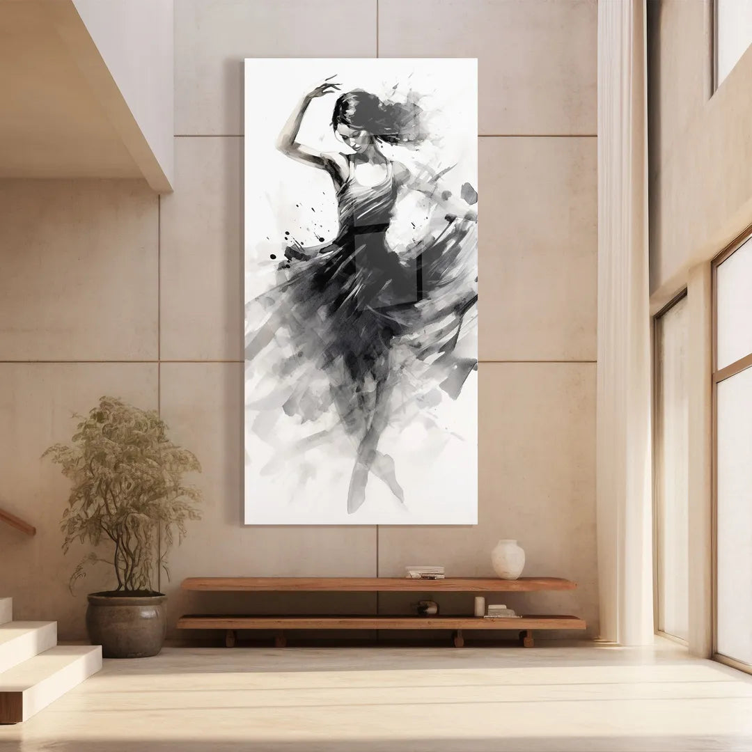 Dancing Woman Glass Wall Art
