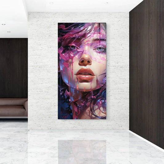 Violet Beauty Glass Wall Art - LUXARTDECO