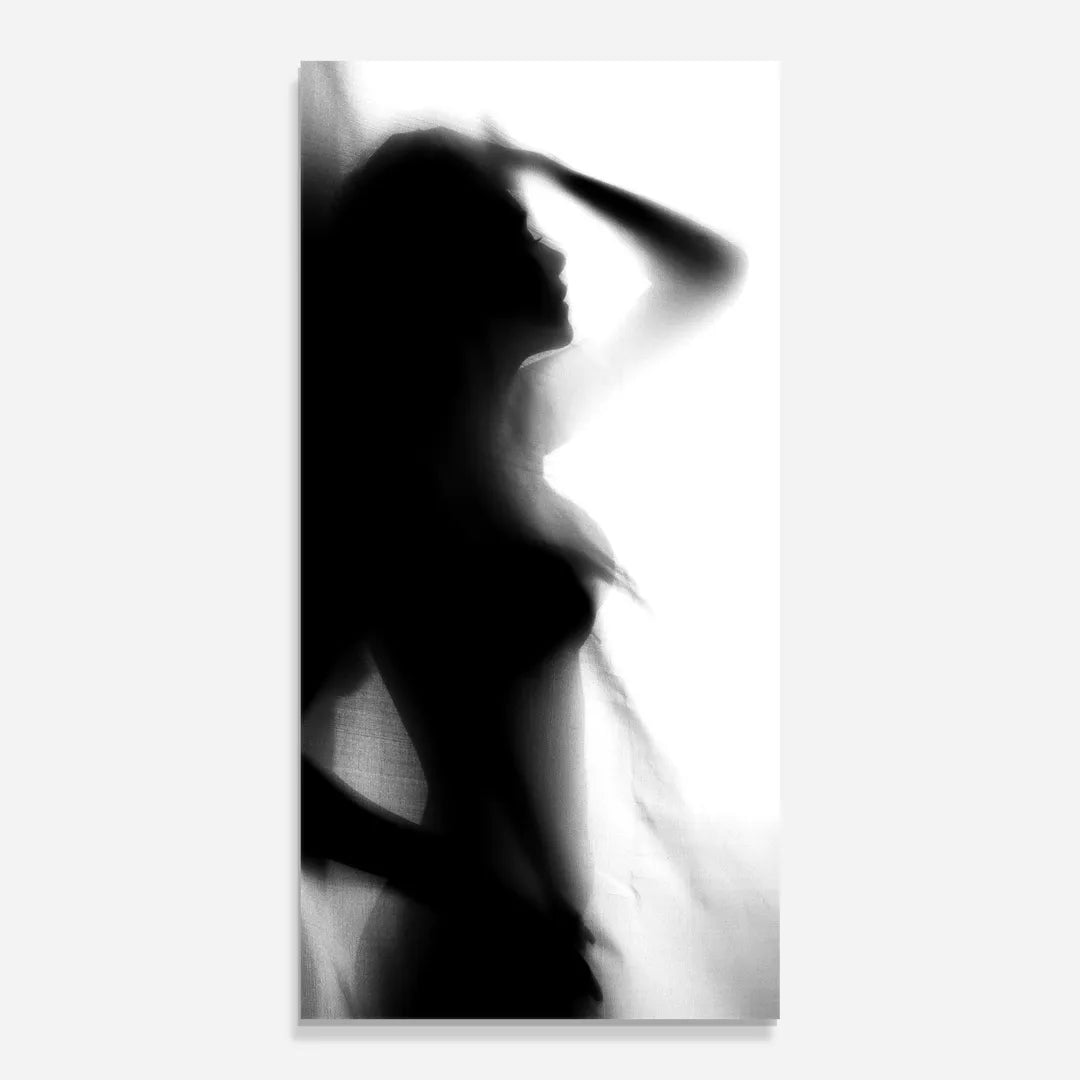 Woman Shadow Glass Wall Art