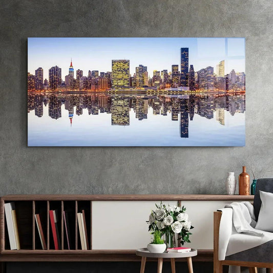New York Glass Wall Art - LUXARTDECO