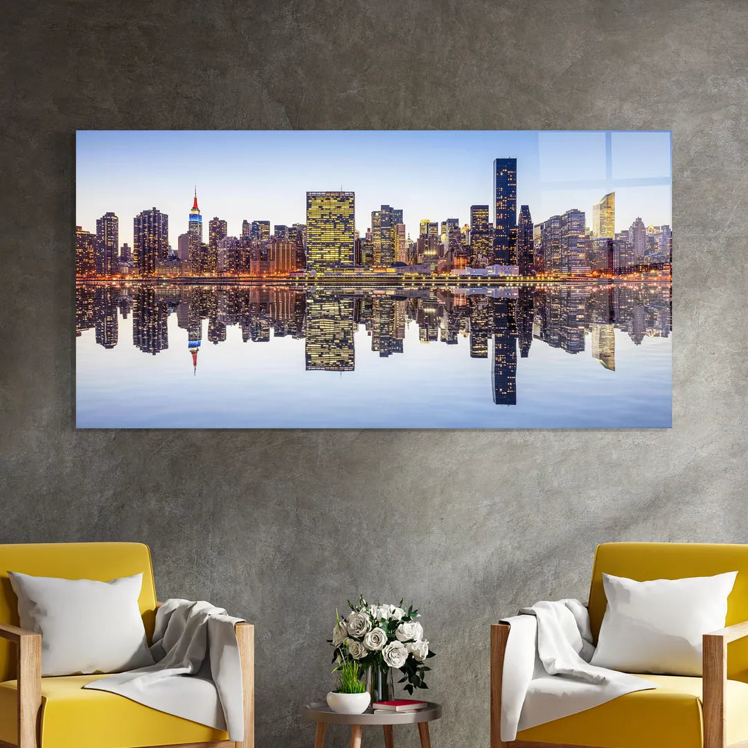 New York Glass Wall Art