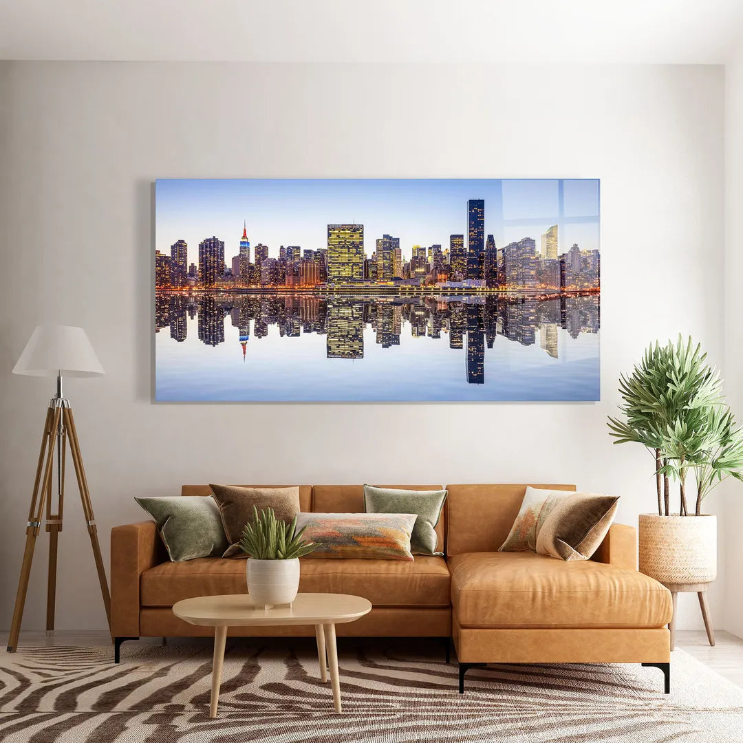 New York Glass Wall Art