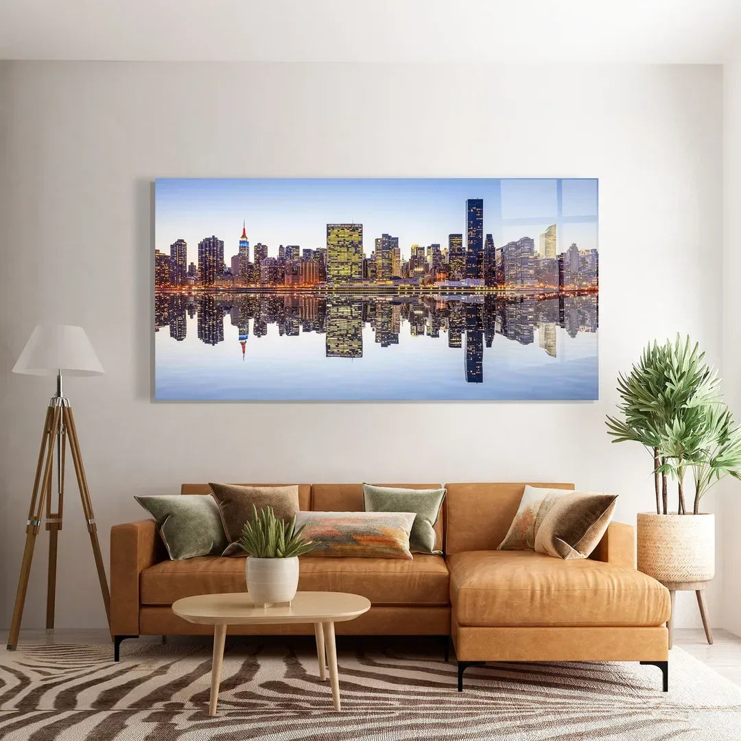 New York Glass Wall Art - LUXARTDECO